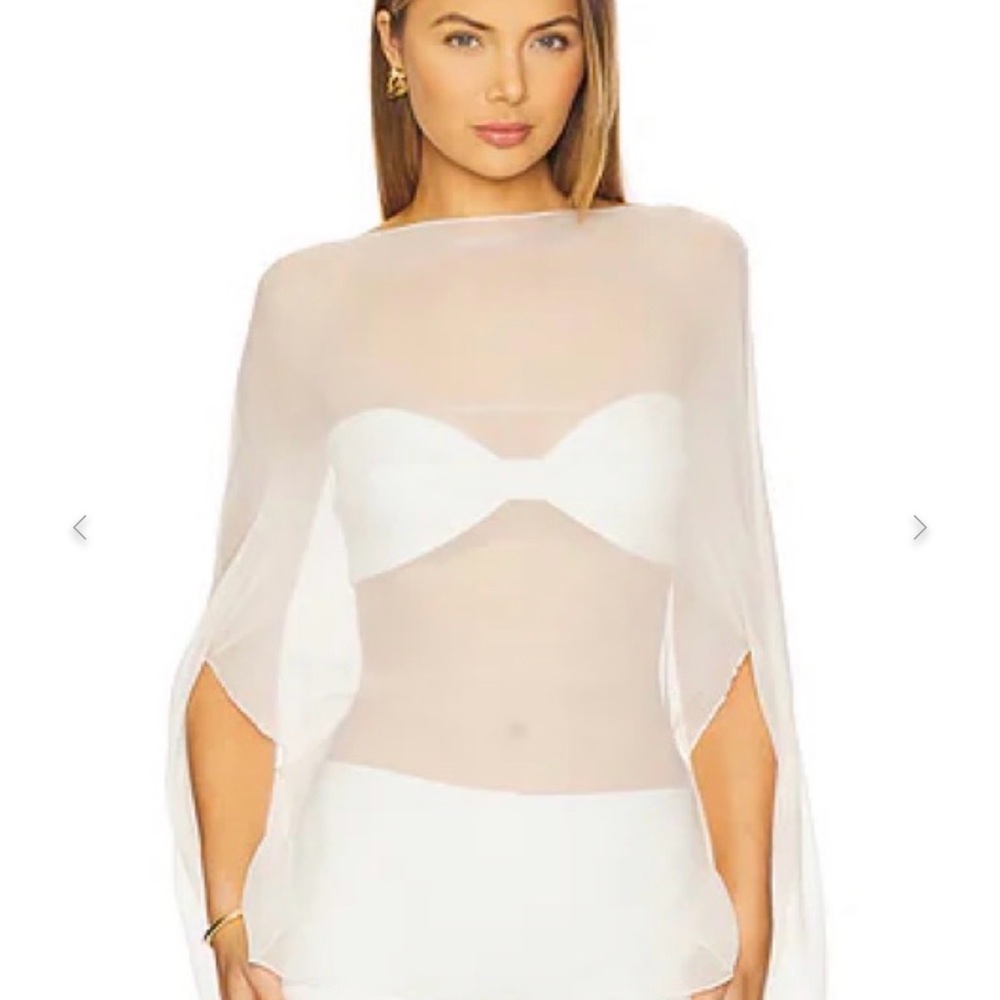 Buci white poncho cape top
